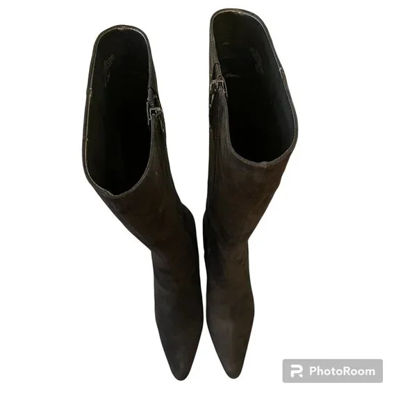 EUC NINE WEST Black Suede Tall Boots Lynol 6.5 M - Picture 9 of 11